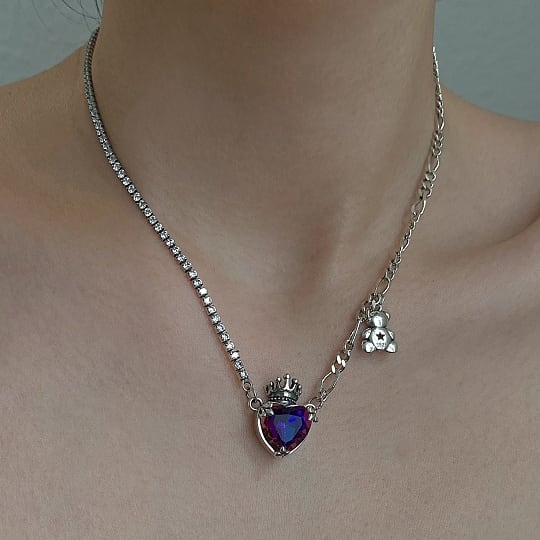 Collana cuore viola - Foriero